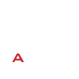 Partial view of a red A-shaped logo on a white background.